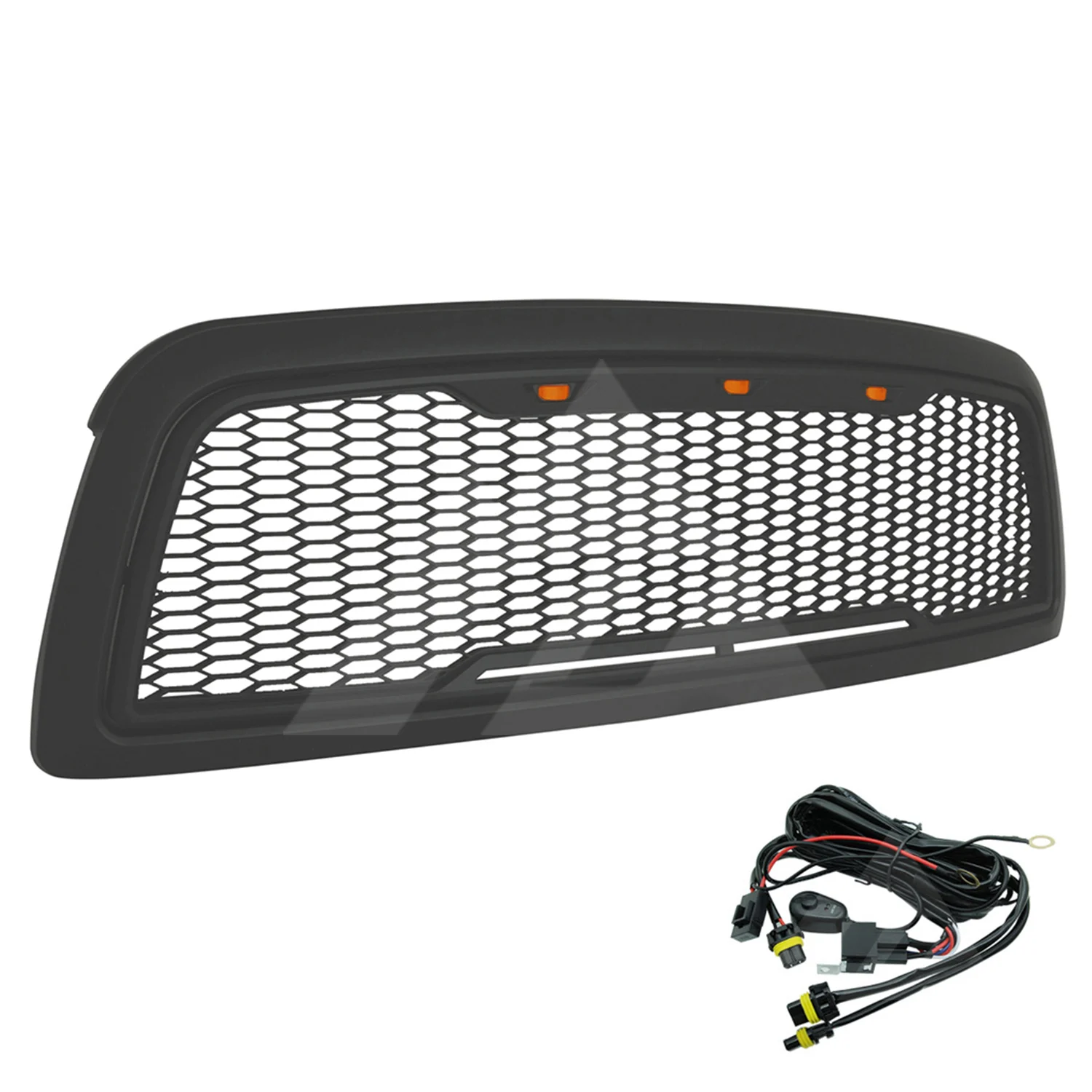 Для 2009 2010 2011 2012 Dodge Ram 1500 ABS Матовый Черный светодиодный Raptor сетка упакованная решетка