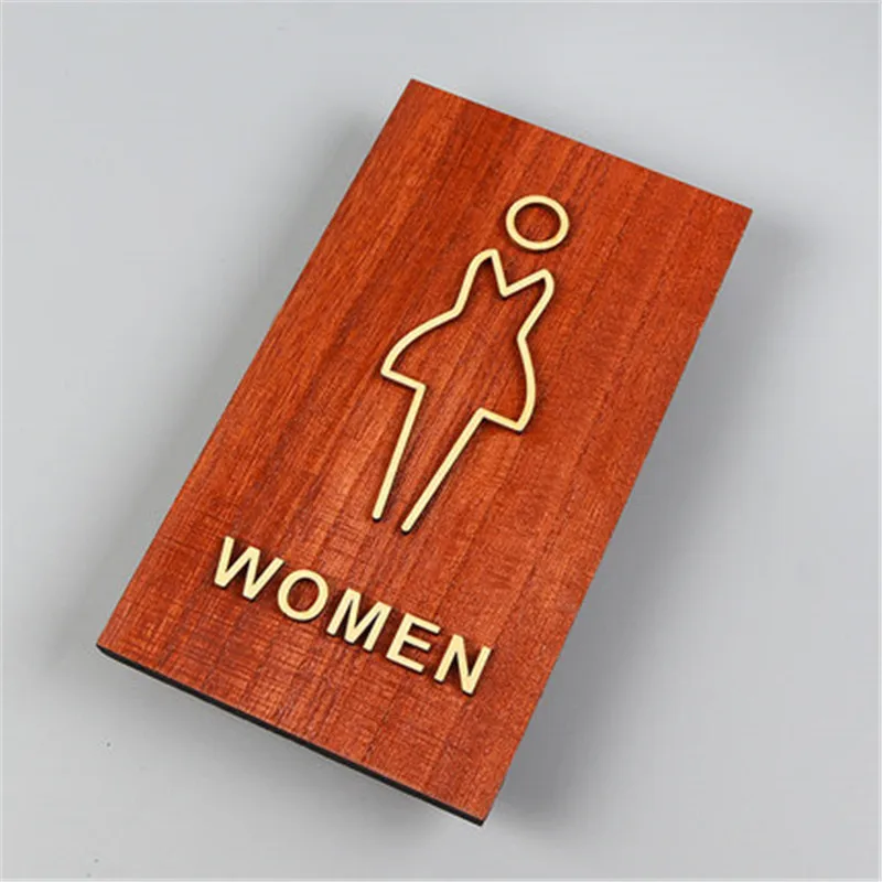 Custom Wood Toilet Sign Acrylic Number Wc Door Washroom Signage Men&ampwomen Warm Tips Address Plaque Plate Wall Stickers | Дом и сад