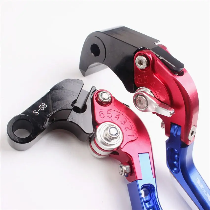 

CNC Aluminum Extendable Folding Brake Clutch Levers Motorcycle for Suzuki GSXR600/750 2004 2005 K4 K5 Blue&Red