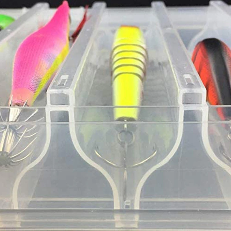 

Compartments Double-Sided Fishing Lures Box Lure Hook Box Visible Fishing Bait Squid Jig Hooks Accessory Container