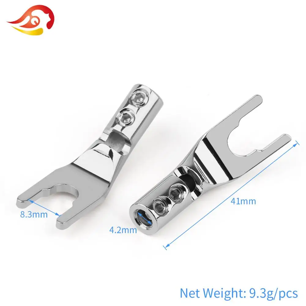 QYFANG Banana Plug Solder Wire Connector U/Y Gold/Rhodium Plated Copper Spade Speaker Audio Jack Screw Fork HiFi Plugs |