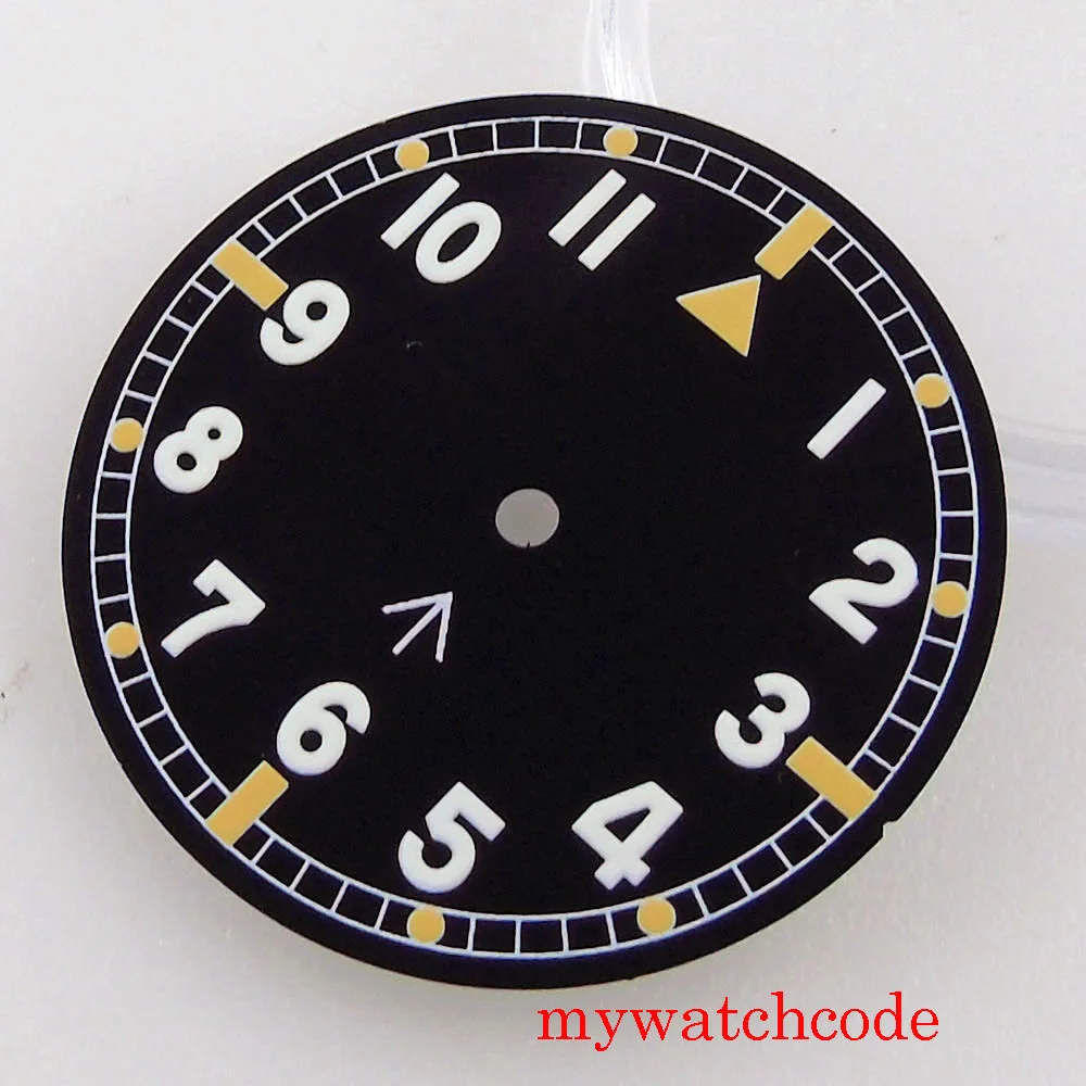 29 мм стерильные черные часы циферблат лицо зеленый светящийся Fit NH35 NH36 MIYOTA 8215 821A