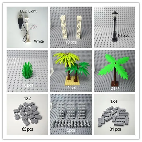 Аксессуары для города строительные блоки военное оружие зеленый куст цветок
