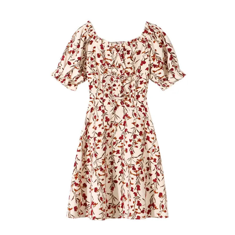 

Женское платье, летнее Свободное платье с пышными рукавами, французская версия, милое платье принцессы