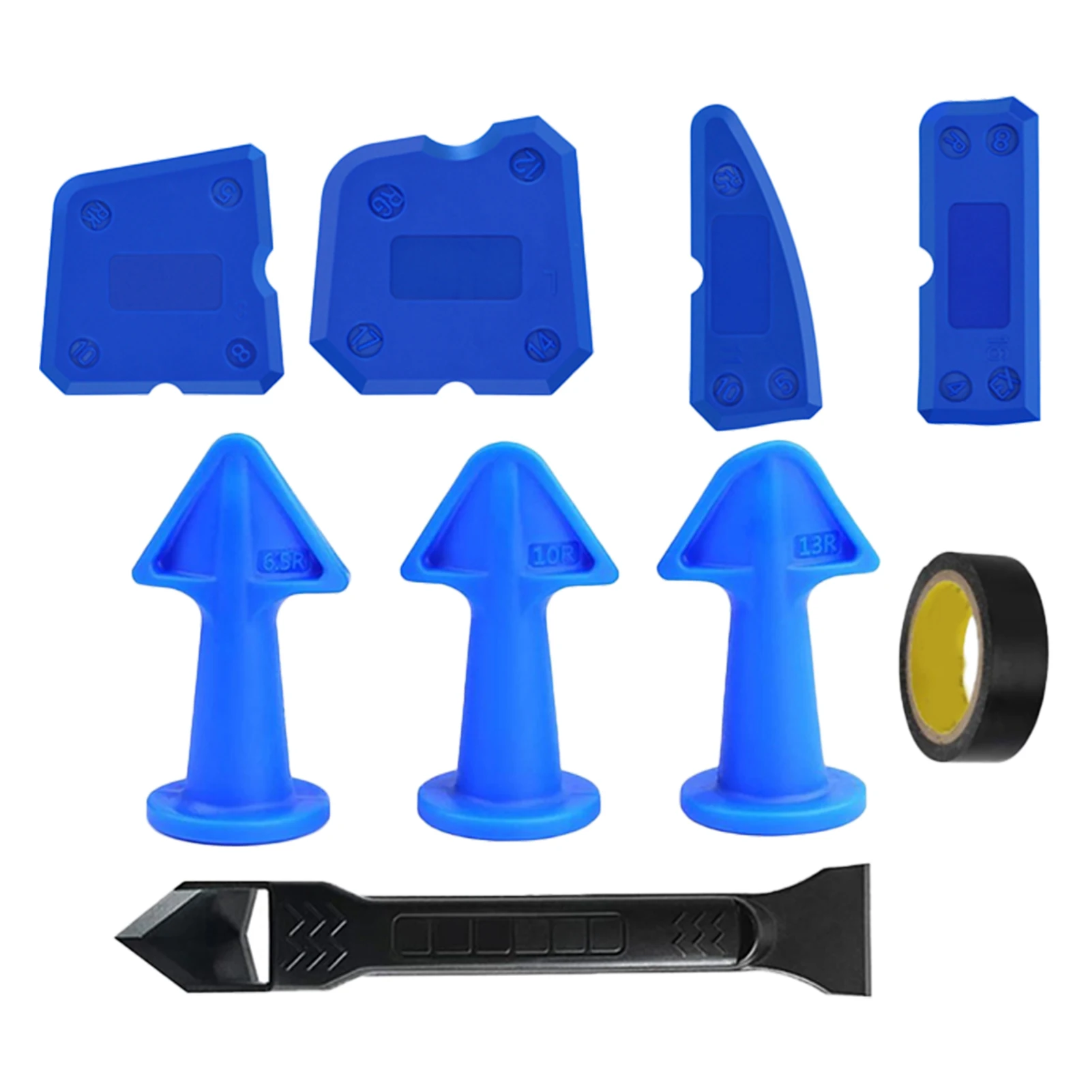 

Скребок 9 в 1 для использования в помещении, портативный, с уплотнением, кухонный силиконовый инструмент для соединения, для дома, пола, ванно...