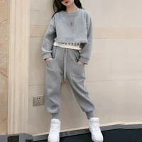 girls clothes fashion set sleeveless girls teens casual tops spring and autumn children clothes long sleeved sweaters kids pants