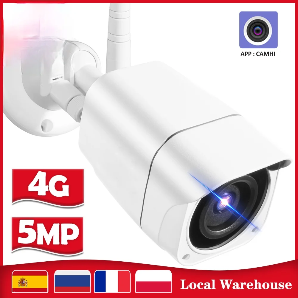 

4G SIM Card IP Camera 1080P 5MP HD Wireless WIFI Outdoor Security Bullet Camera CCTV Metal P2P Onvif Two Way Audio Camhi