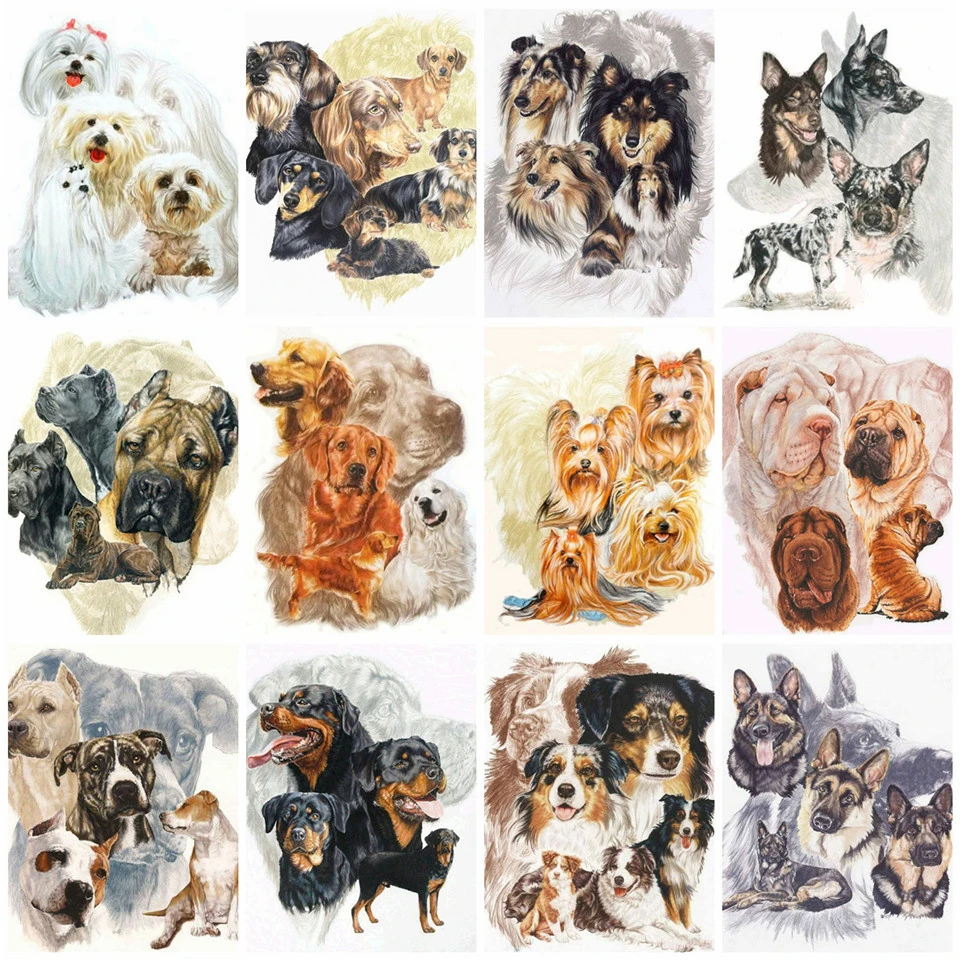 

AZQSD Paint By Number Canvas Painting Kits Aniaml Handmade Gift DIY Unframe Coloring By Numbers Dog Home Decoration