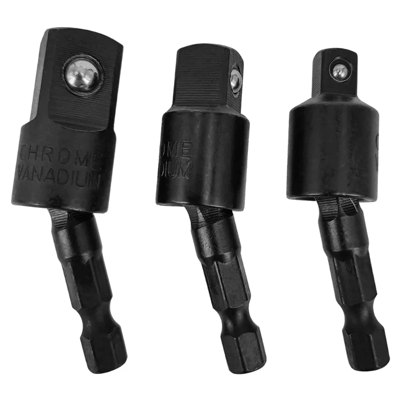 

3-Piece Socket Adapter Impact Driver Socket Adapter Fast Change Drill Extension