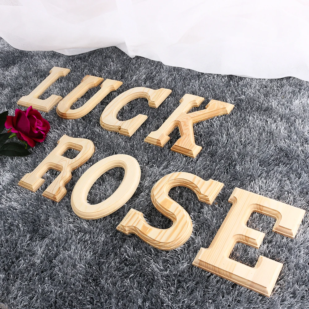 Wholesale 15cm High Wood Wooden Letters A To Z Alphabet Birthday Gift Bridal Wedding Party Home Decorations Freestaning Letter