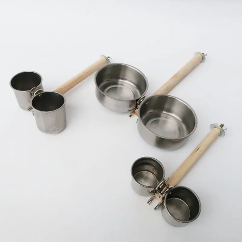 Клетка для попугая чашка еды кормушка воды птиц питьевая нержавеющая сталь