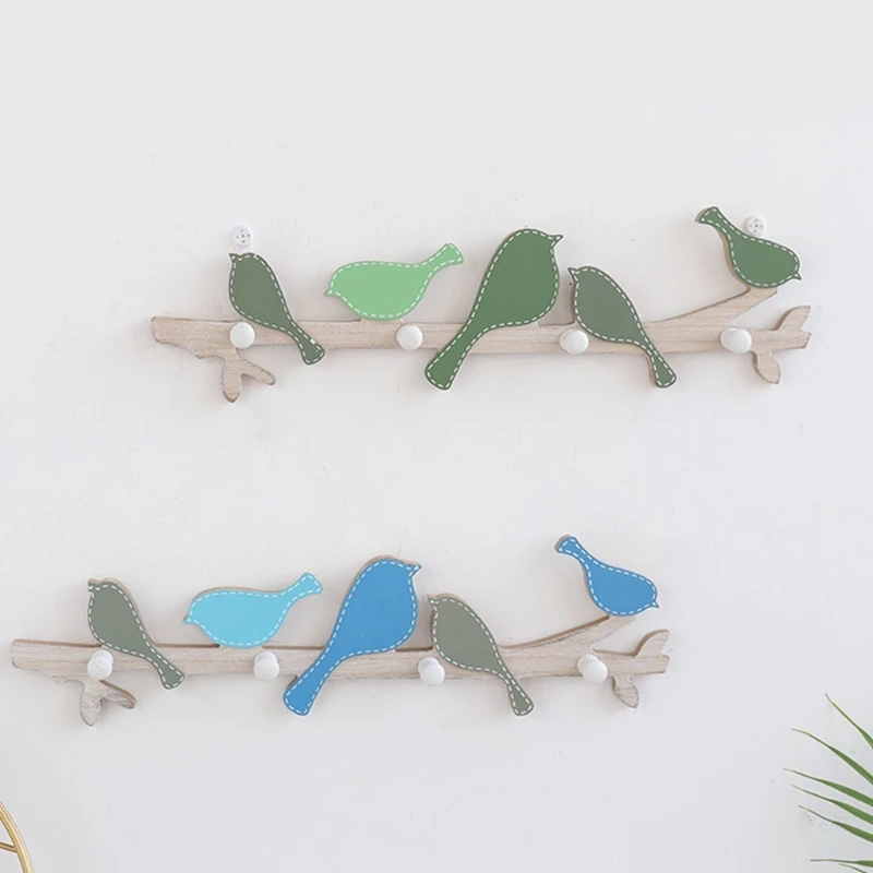 Креативные деревянные птицы 4 крючка домашние декоративные крючки деревянный