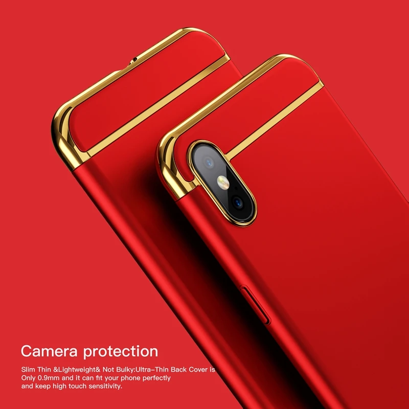 Чехол для iphone 6 S Plus iPhone7 8 10 11 Pro Max тонкий жесткий чехол черного и золотого цвета с