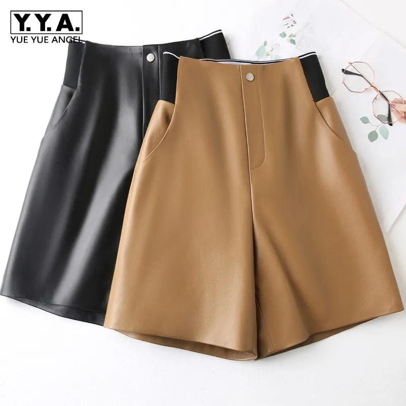 

Korean Style Womens New Fashion Shorts 2022 Straight Casual Classic High Waist Concise Office Lady Elegant Knee Length Shorts