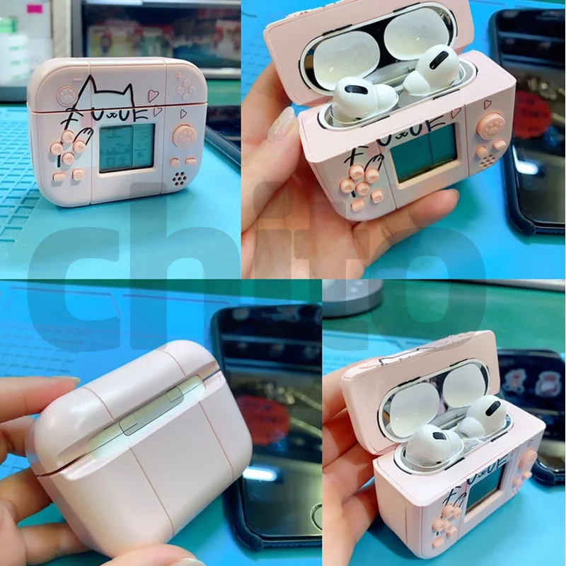Чехол Game Boy для Airpods Pro милый 3d чехол с мультяшным медведем котом Защитный