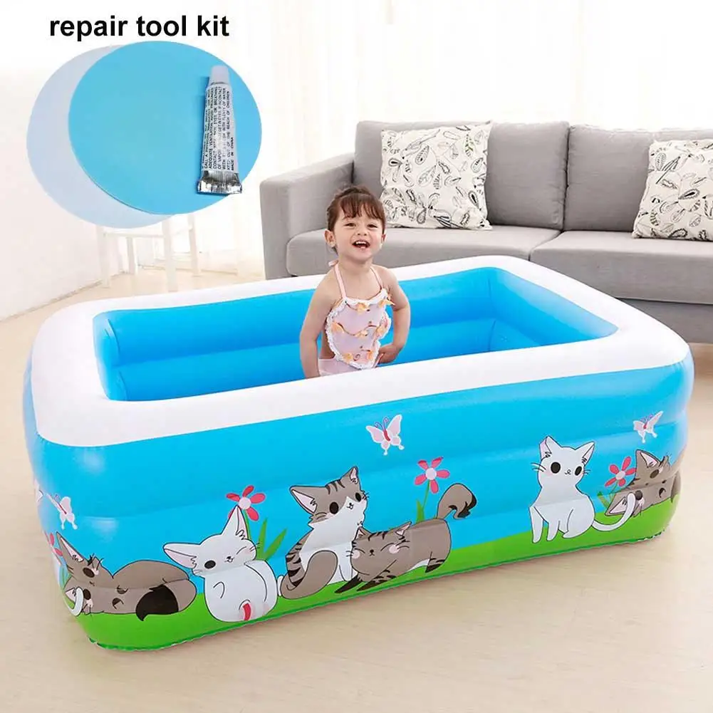 

Large Inflatable Outdoor Children Paddling Bathtub Water Baby Swimming Bath Pool Blue PVC Rectangle Anti-slip