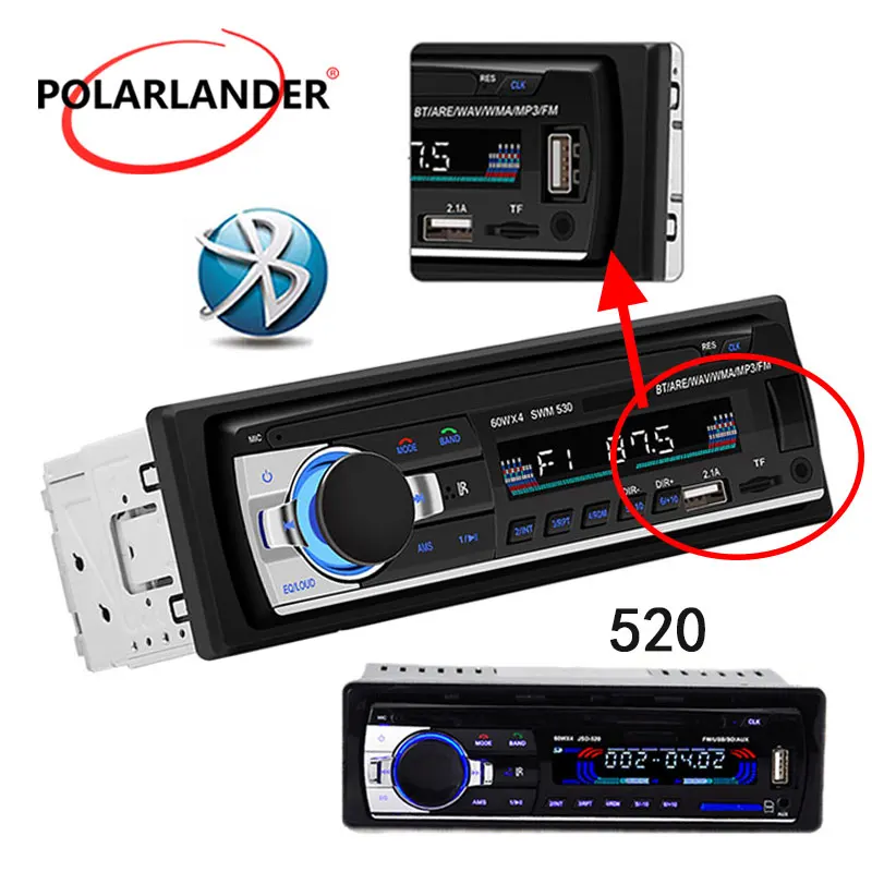 

Car radio 1 Din Aux-in In Dash Bluetooth 4.0 U Disk 530 USB.2.1 LCD 12V Car Radio Audio Steoro Car Stereo FM Car MP3 Player