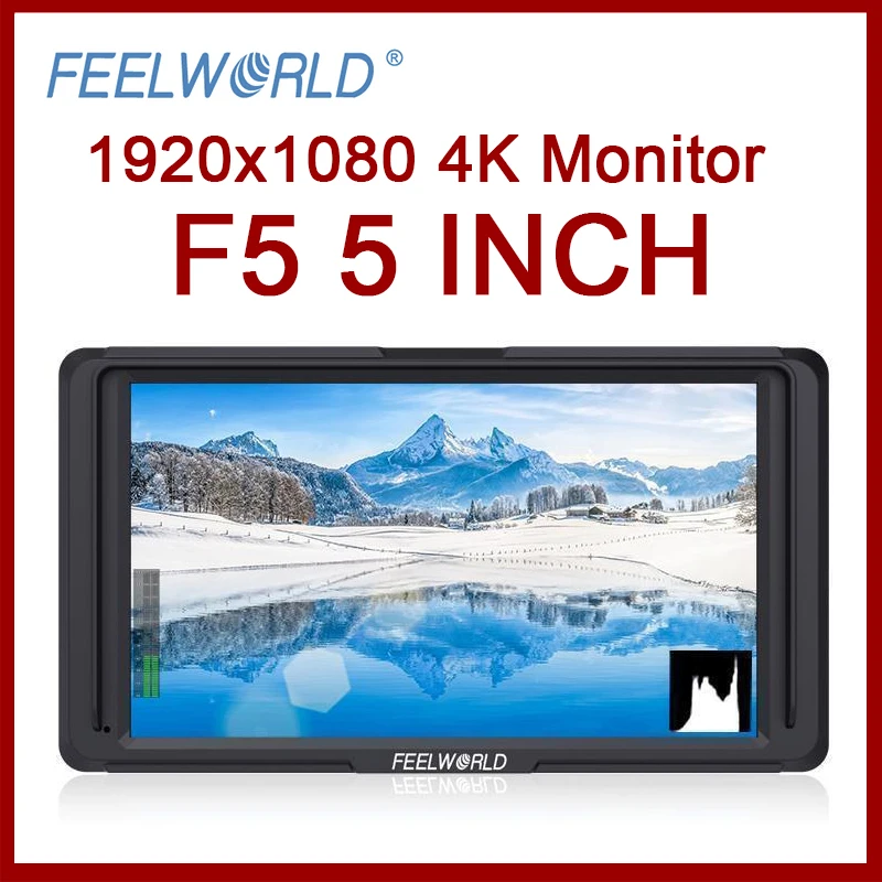 Verkauf FEELWORLD F5 1920x1080 Unterstützung 4K HDMI-kompatibel Eingang Ausgang 5 Zoll Feld Monitor Für Canon Nikon Sony DSLR Kamera Monitor