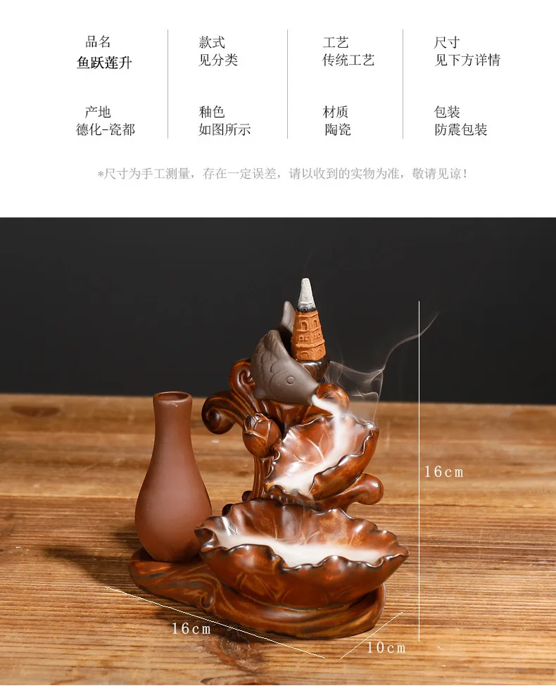 

Modern Backflow Incense Burner Holder Bowl Ceramic Holder Incense Burner Smoke Fountain Aroma Burner Encensoir Home Decor BI50IB