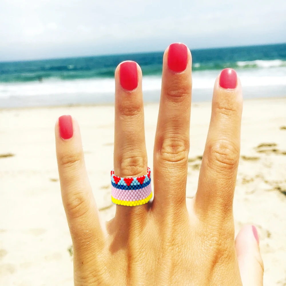 

Go2Boho Miyuki Ring for Women 2021 Trendy Bohemian Halloween Jewelry Handmade Beaded Anillos Jewellery Rings Gift Accessories