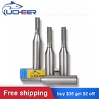 UCHEER 1 шт. 1,5-6 мм TCT 2 с прямыми кромками фрезерные пазов резак обрезная деревообрабатывающая головка Гонг Концевую Фрезу механического инструмента