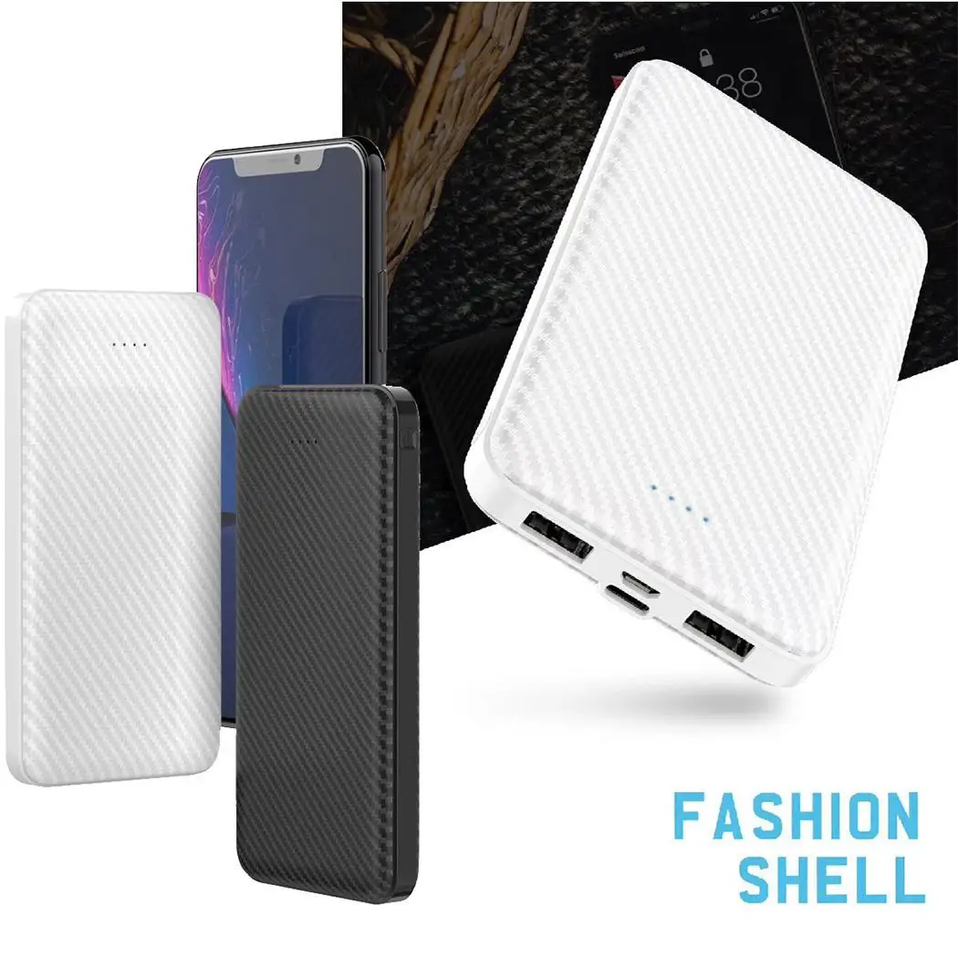 Ультра тонкий Банк питания телефон 6000mAh 2 портативное зарядное устройство с USB DC5V2A