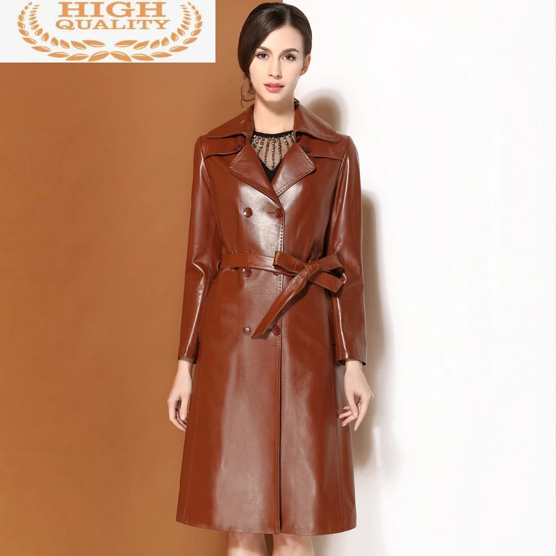 

Genuine Leather Jacket Women Spring Autumn 100% Real Sheepskin Coat Female Long Trench Coats and Jackets Chaqueta Mujer