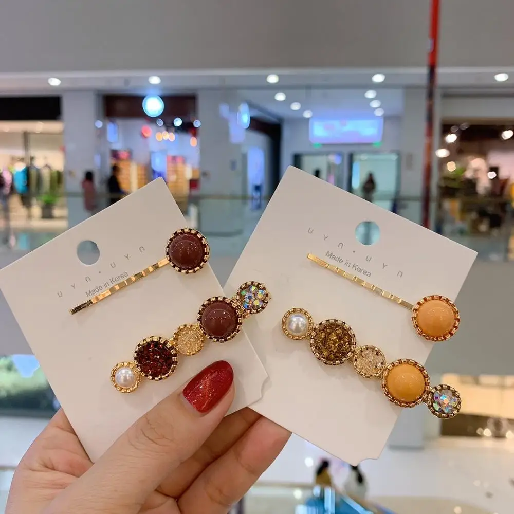 2 шт./компл. супер ткань жемчужины горный хрусталь для волос заколки Для женщин