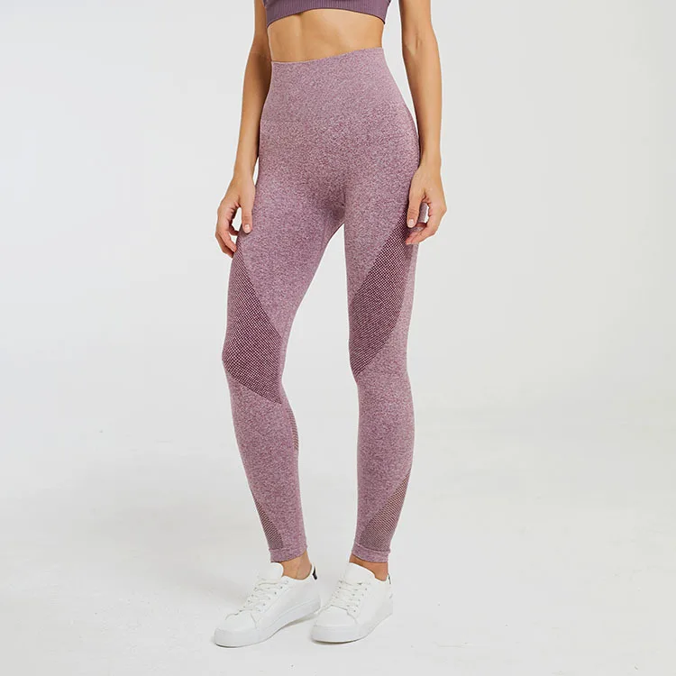 Женские леггинсы с высокой талией эластичные до щиколотки для занятий йогой и
