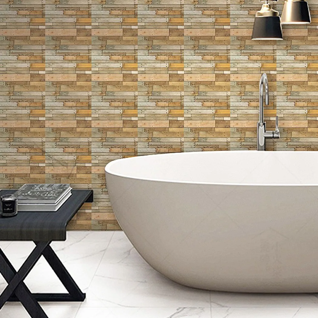 

10X 3D Self-Adhesiv Kitchen Wall Tiles Stickers Bathroom Mosaic Stickers Peel And Stick Waterproof DIY Home Decoration