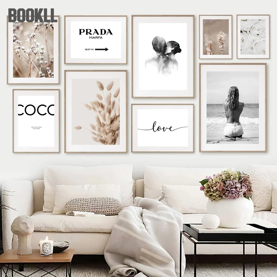 

Bunny Tail Grass Reed Roses Lover Quotes Wall Art Canvas Painting Nordic Posters And Prints Wall Pictures For Living Room Decor