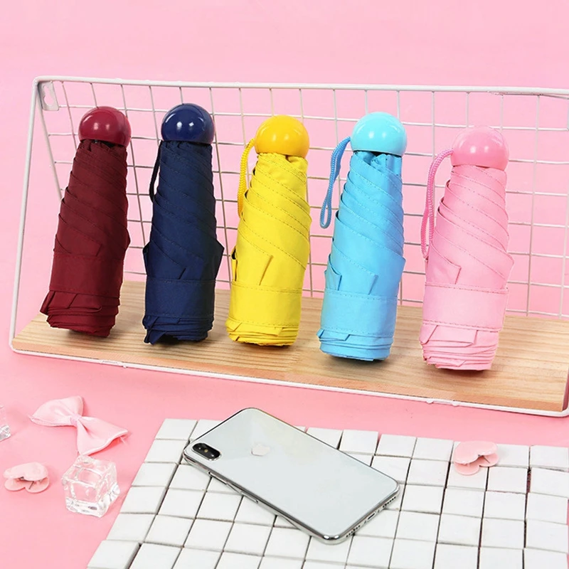 Супер Мини капсульный зонт для женщин прозрачный Карманный Зонт с защитой от