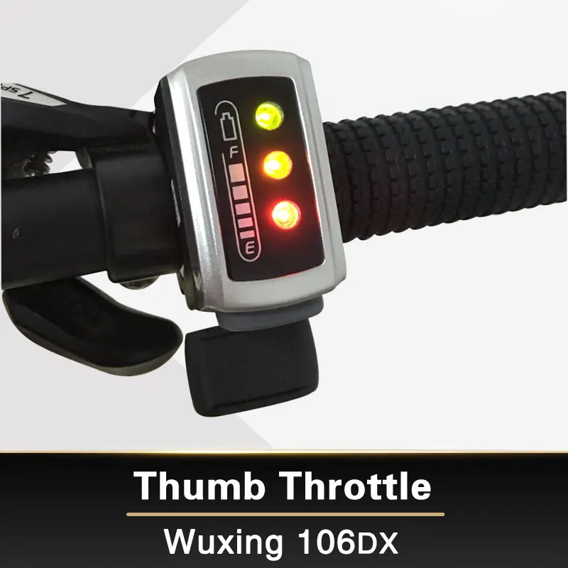 

FREE SHIPPING! High quality Thumb Throttle for 36V / 48V E-bike with battery power indicator Wuxing Brand 106DX