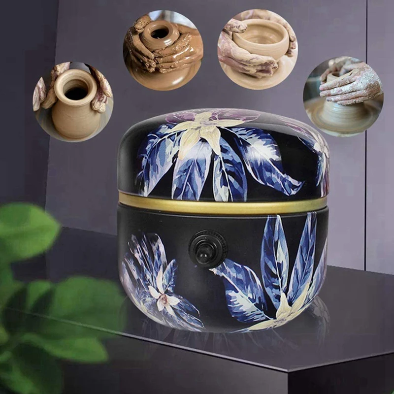 

1set Electric Pottery Wheel Machine Small Pottery Forming US Plug & 6Pcs Clay Sculpting Set Wax Carving Pottery Tools