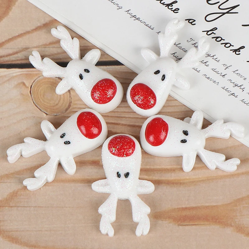 5 шт./компл. DIY Рождество Белый олень Смола flatback Кабошон арт поставка | Дом и сад