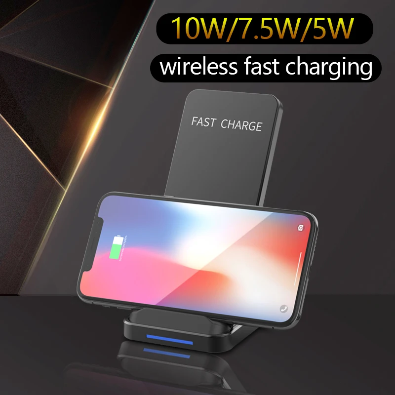 10 Вт Qi Беспроводное зарядное устройство для iPhone 11 Pro XS Max XR X 8 для samsung S10 S9 S8 note 9 Быстрая зарядка Беспроводная зарядная док-станция