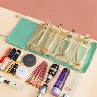 4pcs in 1 detachable travel cosmetic bag women mesh make up bags toiletry makeup brushes lipstick storage organizer