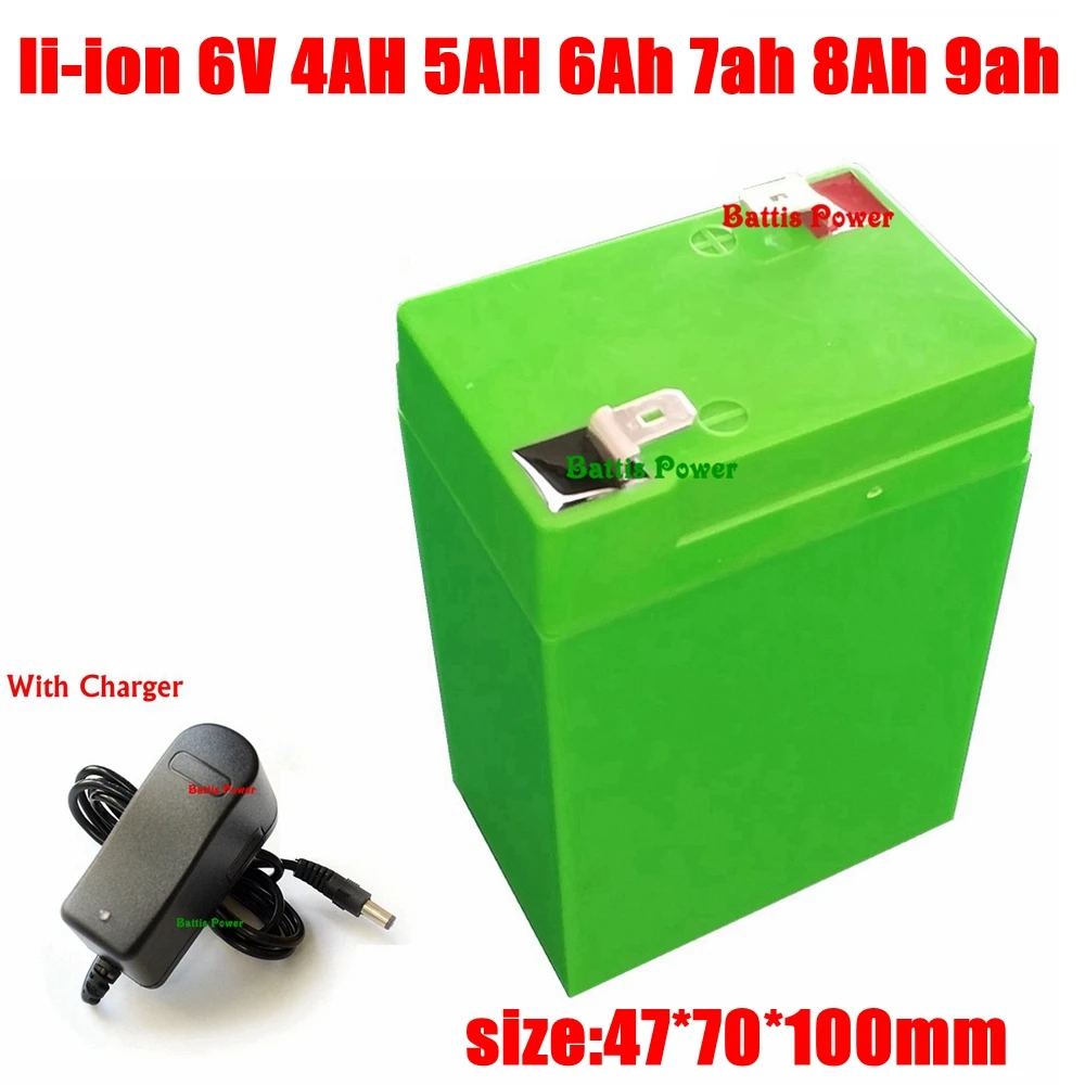 Литиевая 6В 4.5AH аккумуляторные батареи li-ion 4AH 5AH 6Ah 7ah 8Ah 9ah не свинцово-кислотный для детей электрический автомобиль электронные светодиодные фонари