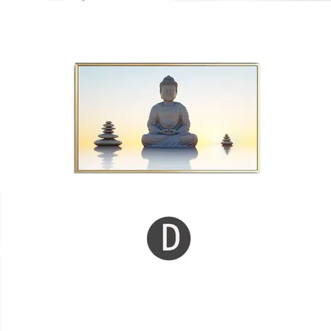 Картина с абстрактным принтом, буддийский Будда, дзен, камень и Лотос, декоративная картина, украшение для кровати