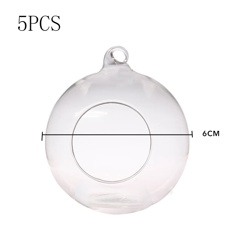 5PCS 6cm 1/5/10 шт кристально прозрачные подсвечник подставка для свечей с украшением в виде кристаллов Стекло подвесной подсвечник Свадебная вечеринка для домашнего ужина Декор - Цвет: 5PCS 6cm