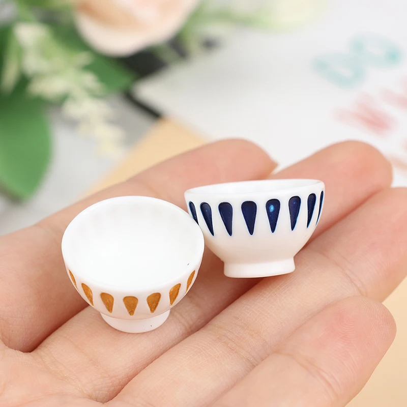 

4pcs Miniature Bowl Dish Round 1/12 Scale Doll House Kitchen Dinning Accessory