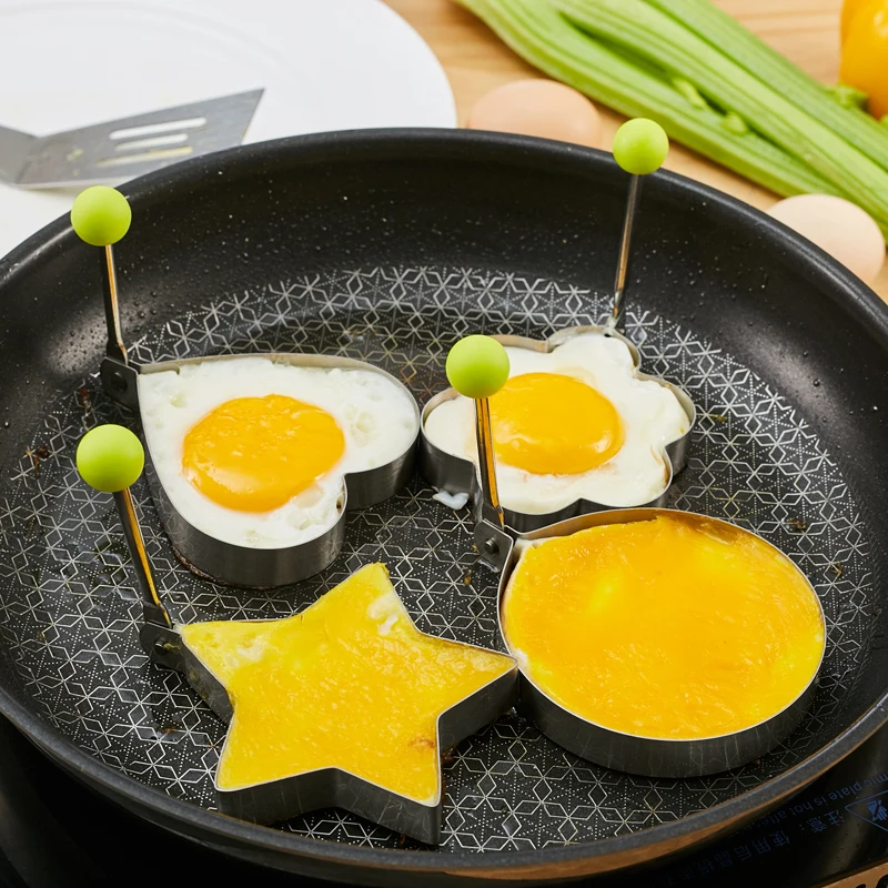 

Stainless Steel Fried Egg Shaper Pancake Mold Omelette Mold Frying Egg Cooking Tools Kitchen Accessories 4 Styles