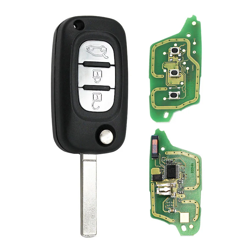 Складной автомобильный ключ с 3 кнопками 433 МГц чип ID46 PCF7961 для Renault Clio Twingo Master Kangoo