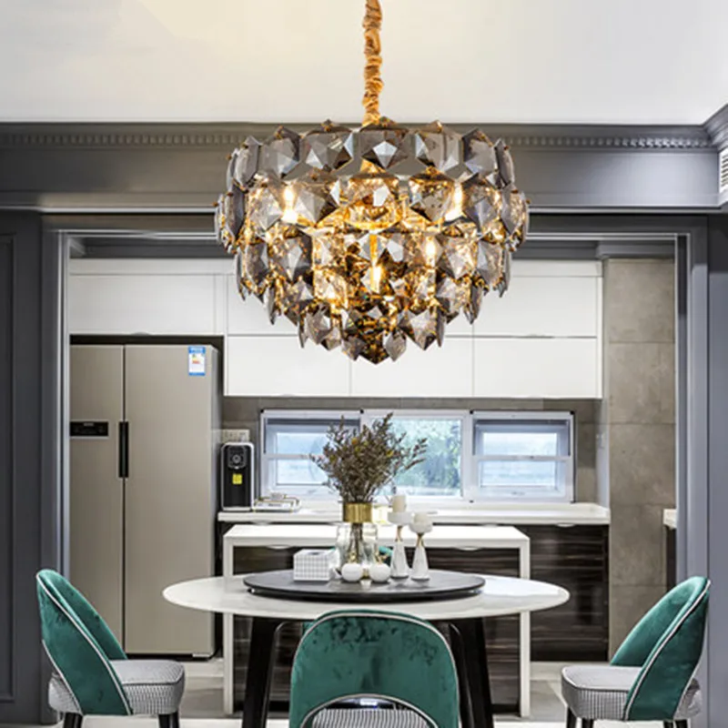 

Luxury modern chandelier lighting crystal light fixtures country house living dining Room LED lustre de cristal lampara colgante