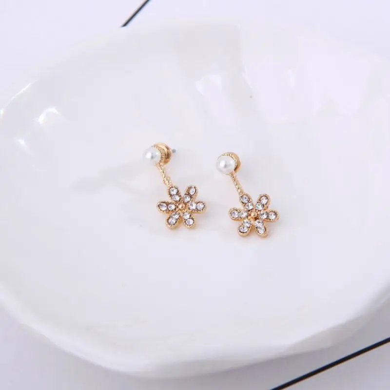 X женские серьги-гвоздики из сплава маленькие золотые серебряные жемчужные с