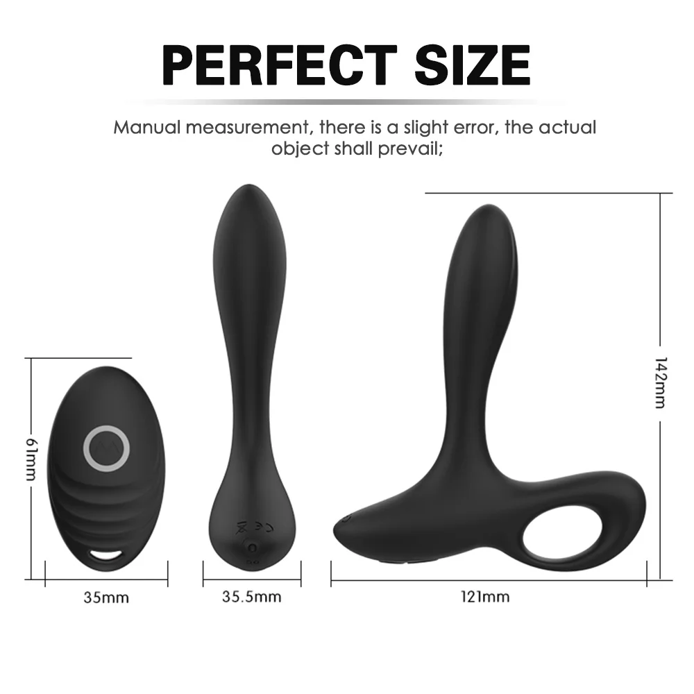 Wireless Remote Vibrating Anal Plug Adult Toys Male Prostate Massager Butt 10 Speed Vibrator Dick Cock Penis Ring | Красота и