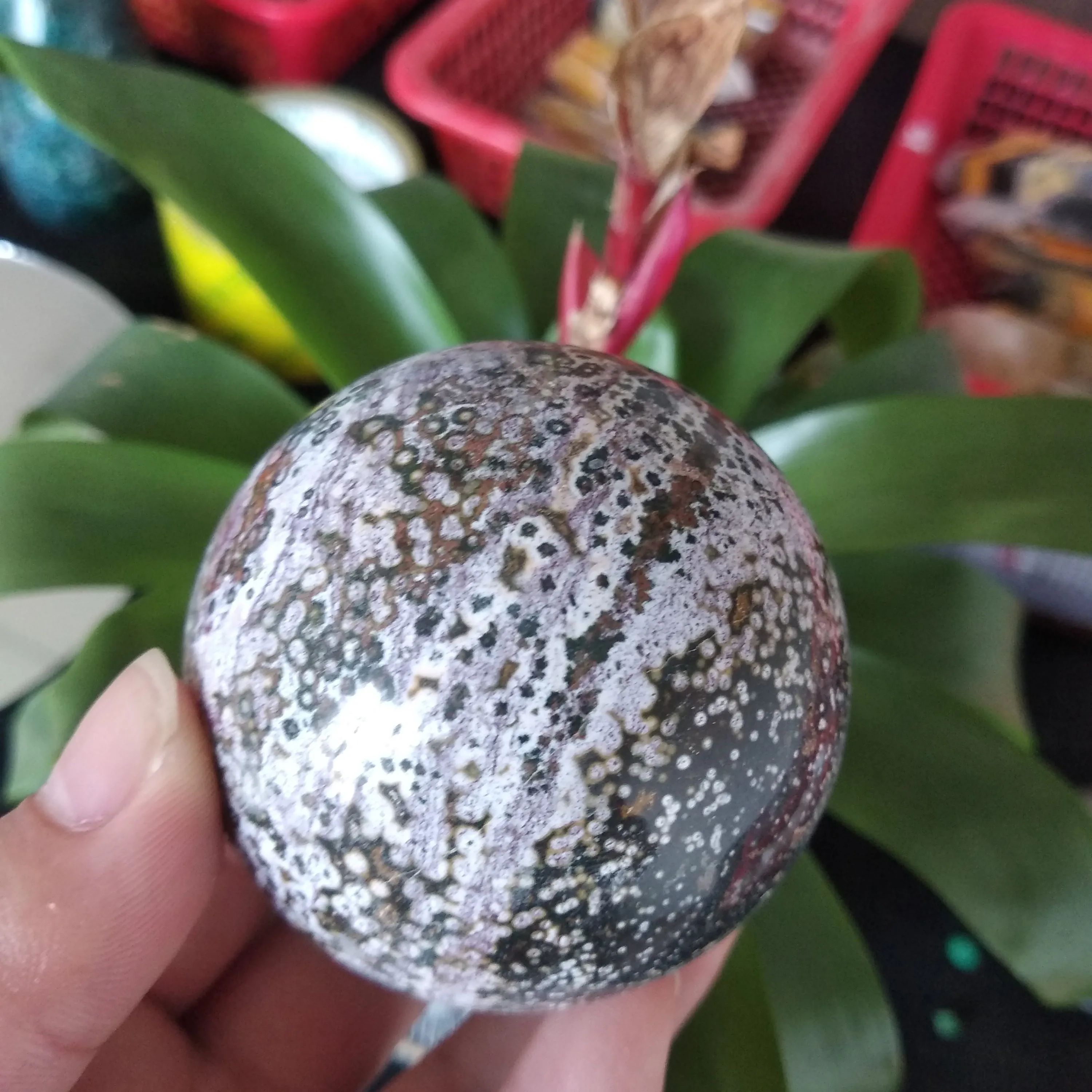 Натуральная Океаническая яшма Сфера кварцевый хрустальный шар Исцеление | Дом и