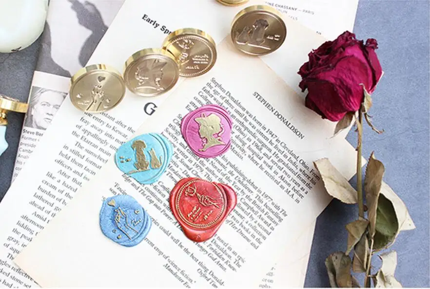 Штамп для печати с деревянной ручкой в форме сердца Женщины кошки и собаки жеста