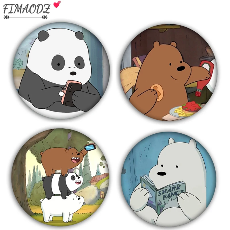 FIMAODZ три маленького медведя мультяшная брошь животное Милая панда ледяной