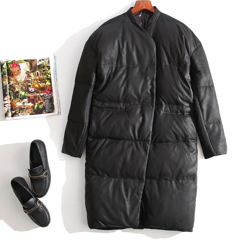 Кожаная женская куртка 2020 Зимние Куртки из натуральной овечьей кожи корейский